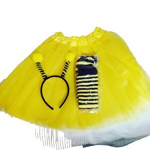 Girl's Cute Bee Halloween Costume 7-12yr Olds, stockings, headband, Tutu... NWT